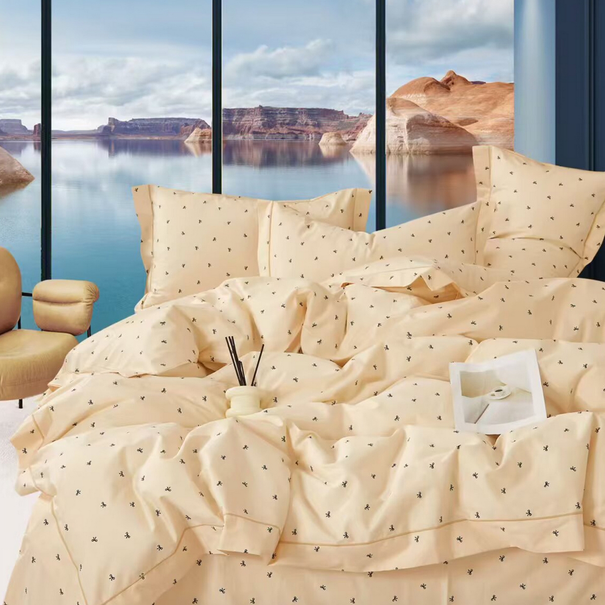 91家纺网 家纺一手货源 找家纺 （总2）未来家居 JAMES KELLY （铂金凯丽）2025新款40支13376全棉印染铂金长绒棉四件套-系列6