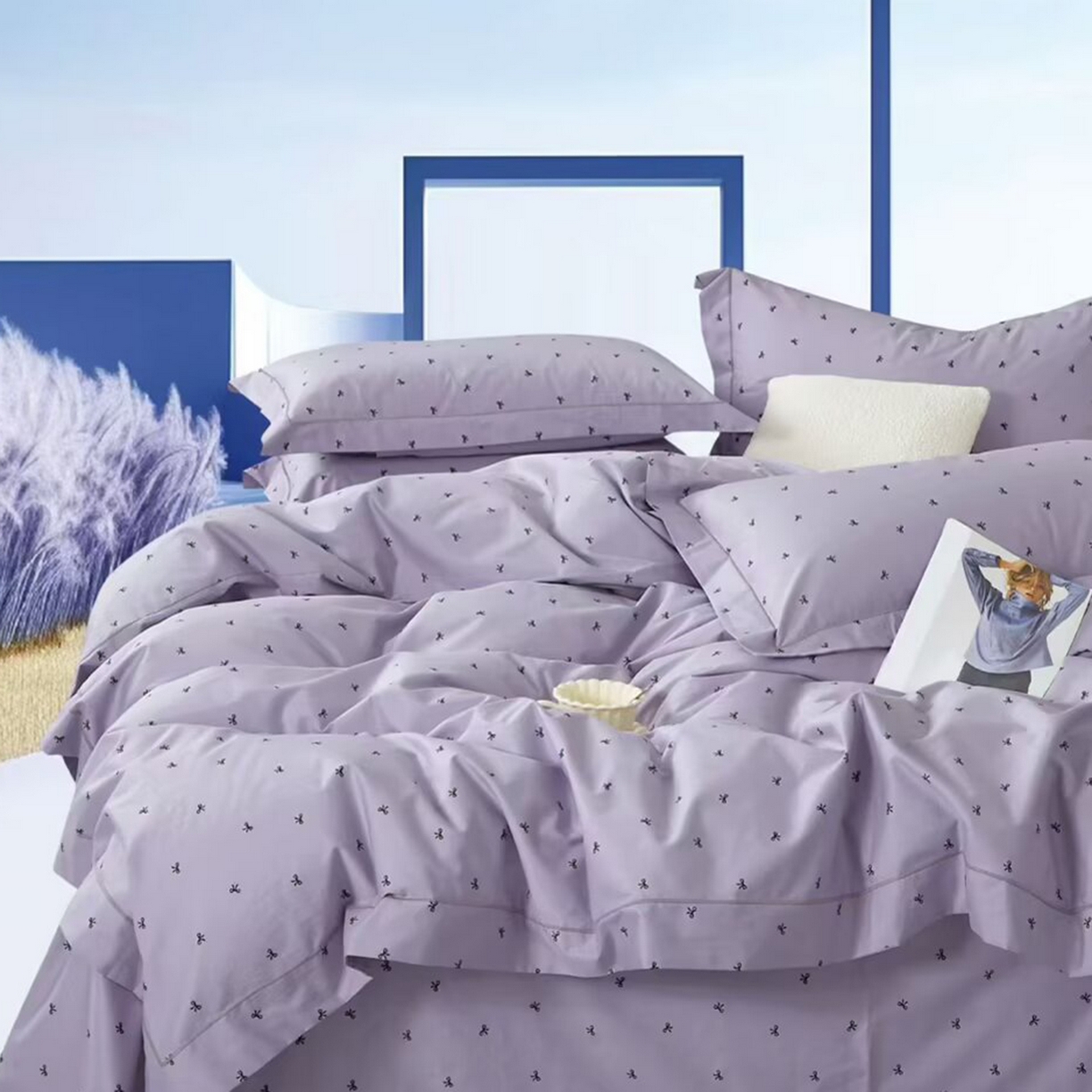 91家纺网 家纺一手货源 找家纺 （总2）未来家居 JAMES KELLY （铂金凯丽）2025新款40支13376全棉印染铂金长绒棉四件套-系列6