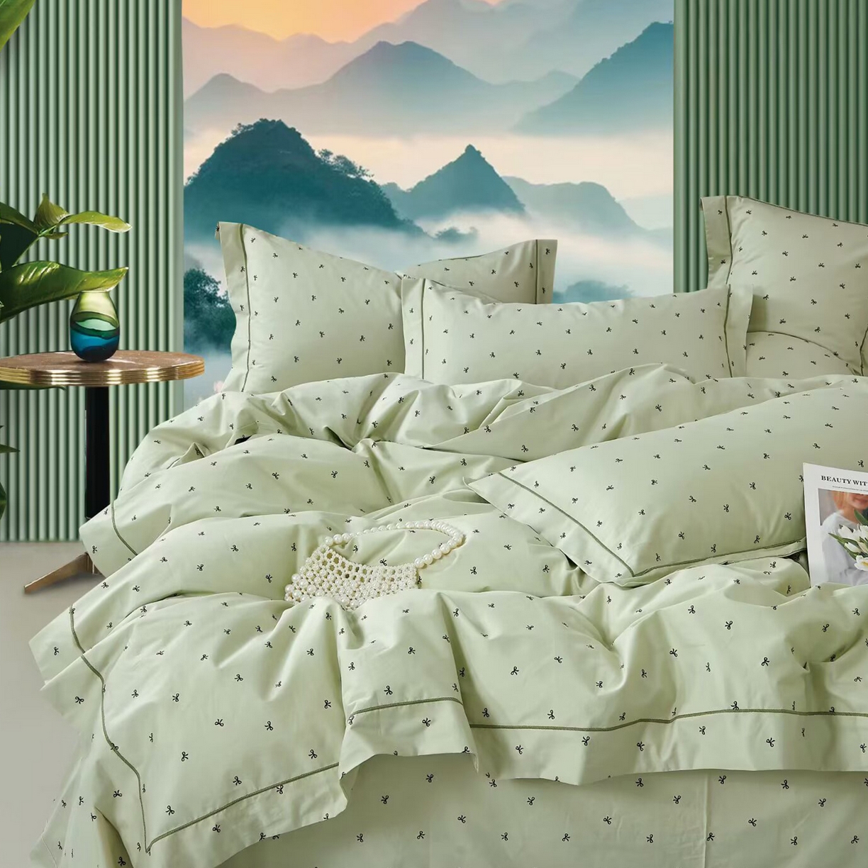 91家纺网 家纺一手货源 找家纺 （总2）未来家居 JAMES KELLY （铂金凯丽）2025新款40支13376全棉印染铂金长绒棉四件套-系列6