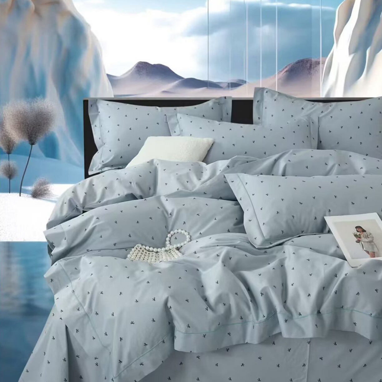 91家纺网 家纺一手货源 找家纺 （总2）未来家居 JAMES KELLY （铂金凯丽）2025新款40支13376全棉印染铂金长绒棉四件套-系列6