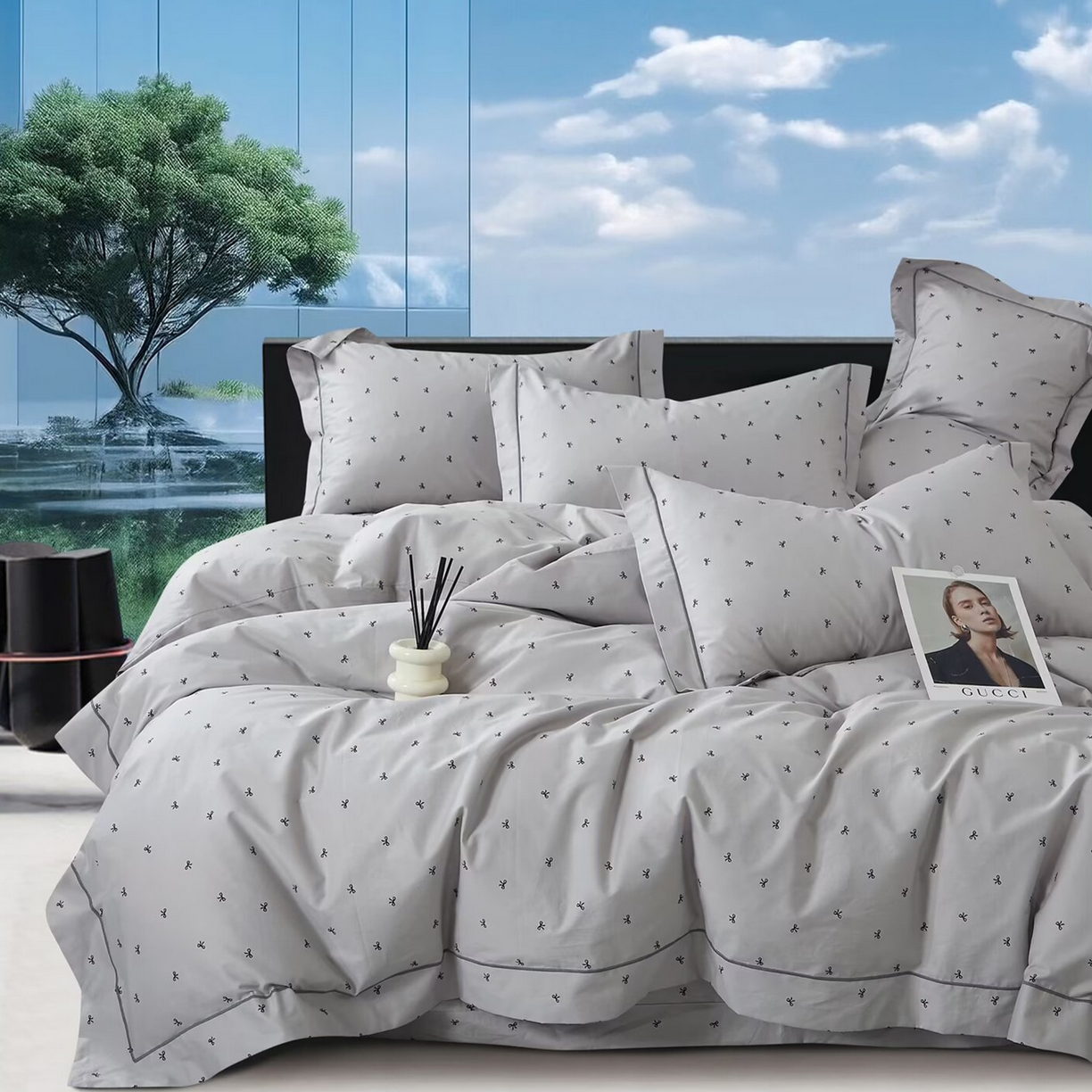 91家纺网 家纺一手货源 找家纺 （总2）未来家居 JAMES KELLY （铂金凯丽）2025新款40支13376全棉印染铂金长绒棉四件套-系列6