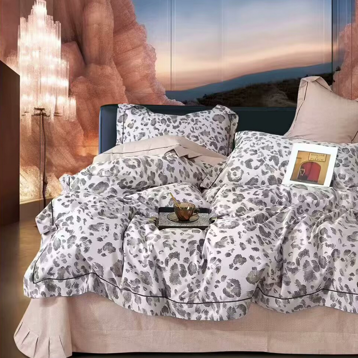 91家纺网 家纺一手货源 找家纺 （总2）未来家居 JAMES KELLY （铂金凯丽）2025新款40支13376全棉印染铂金长绒棉四件套-系列6