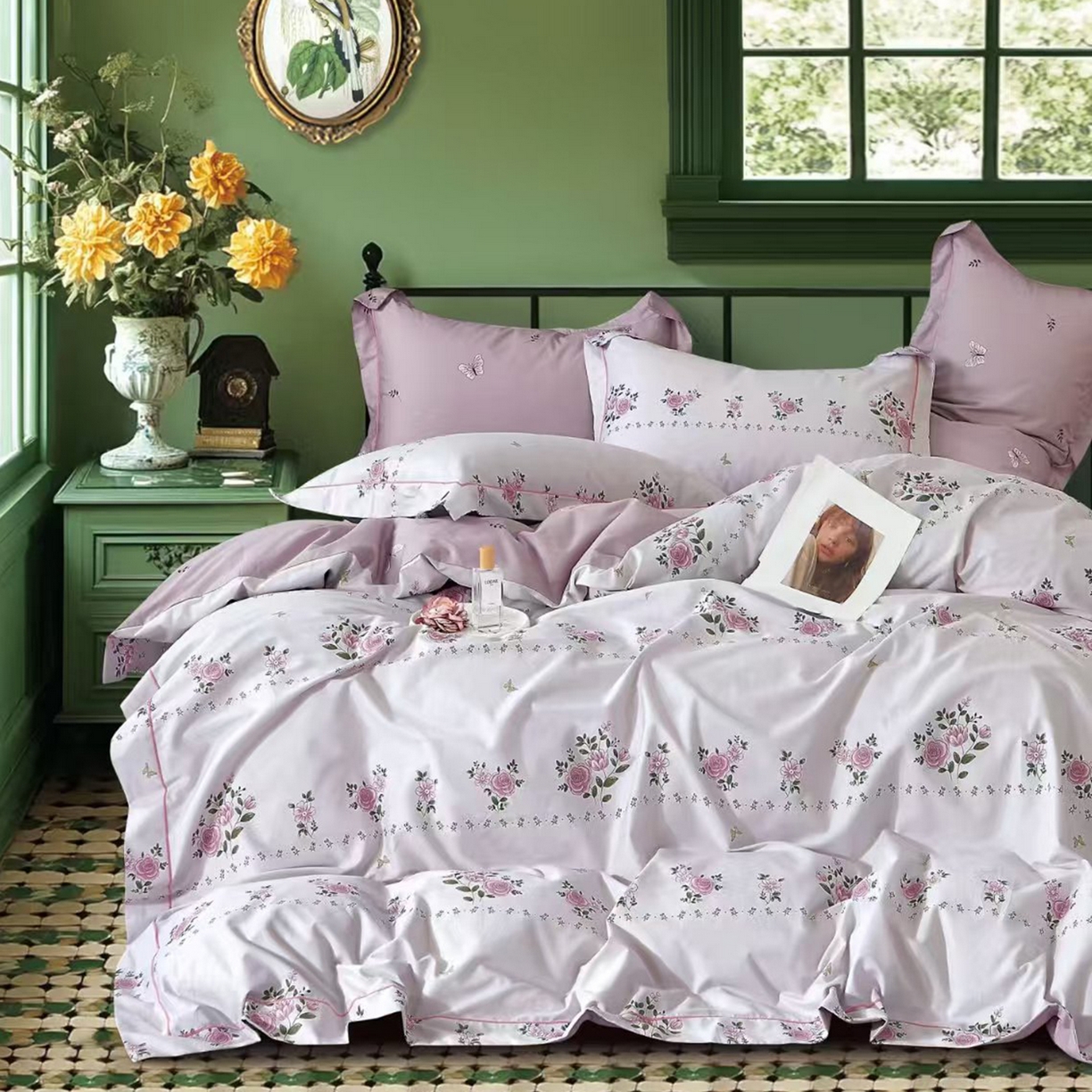 91家纺网 家纺一手货源 找家纺 （总）未来家居 JAMES KELLY （铂金凯丽）2025新款40支13376全棉印染铂金长绒棉四件套-系列8