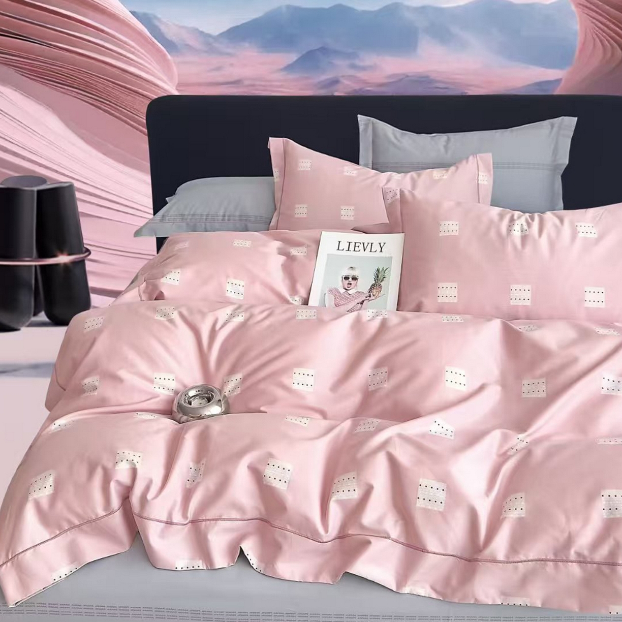 91家纺网 家纺一手货源 找家纺 （总）未来家居 JAMES KELLY （铂金凯丽）2025新款40支13376全棉印染铂金长绒棉四件套-系列8