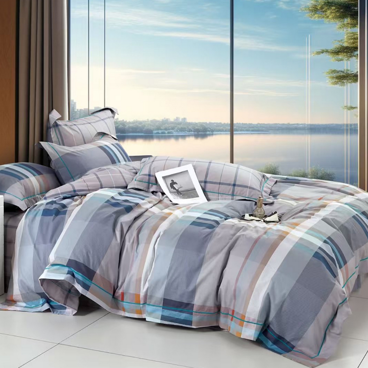 91家纺网 家纺一手货源 找家纺 （总）未来家居 JAMES KELLY （铂金凯丽）2025新款40支13376全棉印染铂金长绒棉四件套-系列8