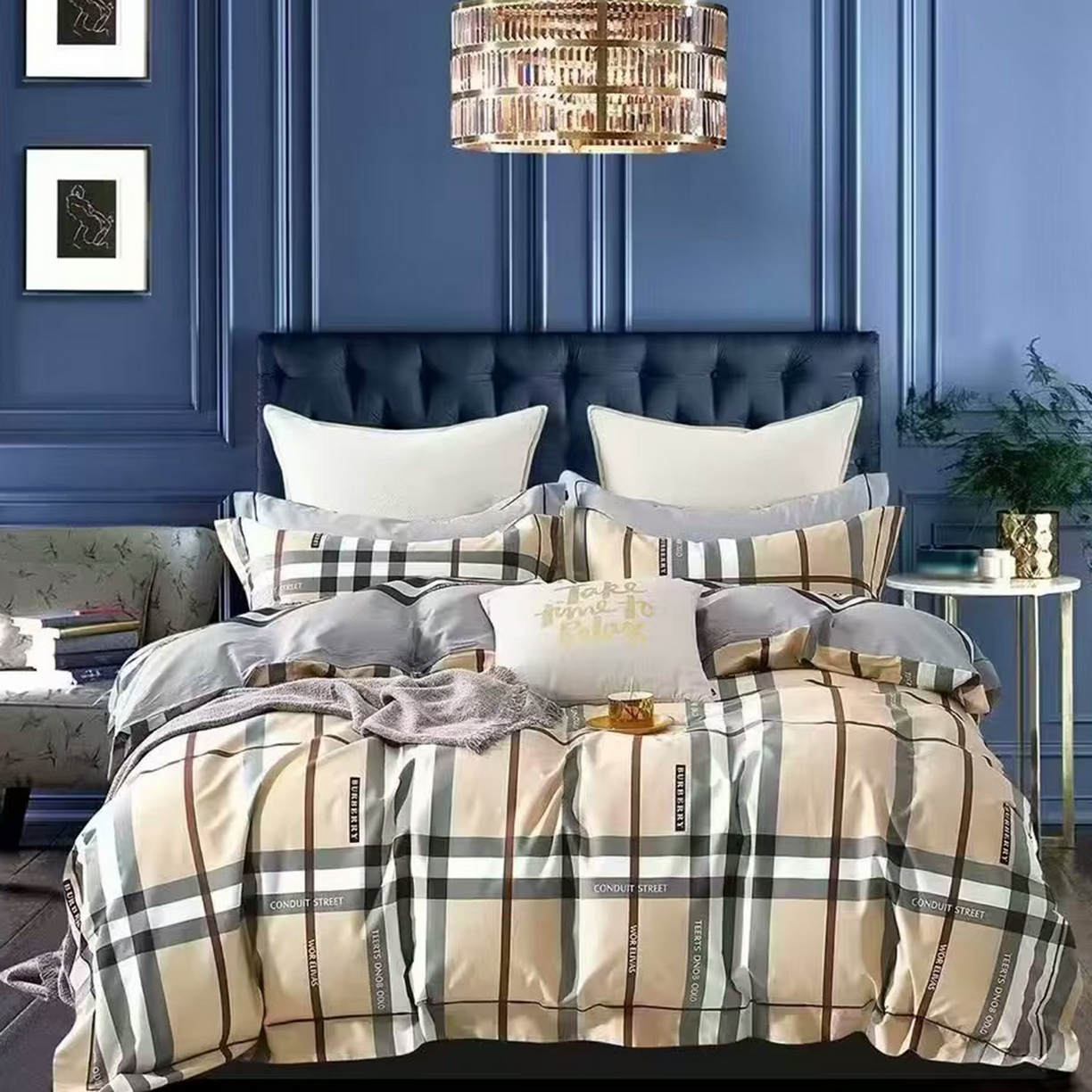 91家纺网 家纺一手货源 找家纺 （总）未来家居 JAMES KELLY （铂金凯丽）2025新款40支13376全棉印染铂金长绒棉四件套-系列8