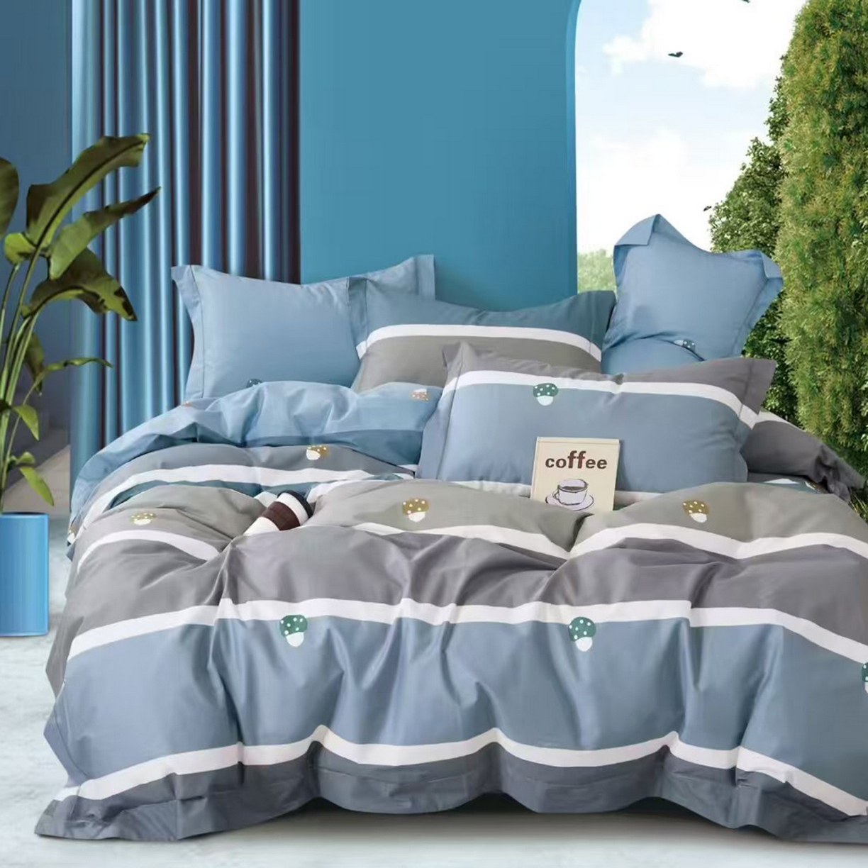 91家纺网 家纺一手货源 找家纺 （总）未来家居 JAMES KELLY （铂金凯丽）2025新款40支13376全棉印染铂金长绒棉四件套-系列8