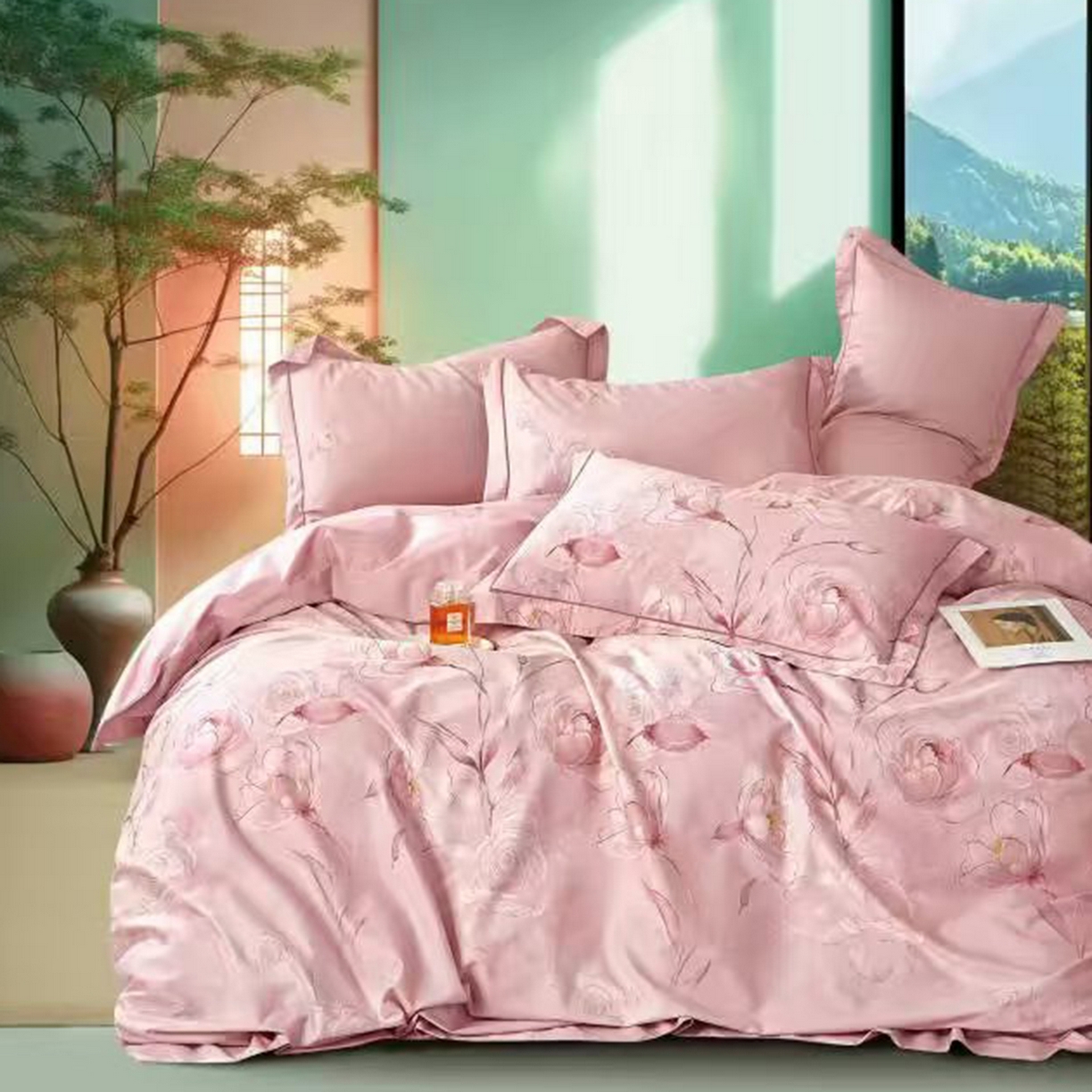 91家纺网 家纺一手货源 找家纺 （总）未来家居 JAMES KELLY （铂金凯丽）2025新款40支13376全棉印染铂金长绒棉四件套-系列8