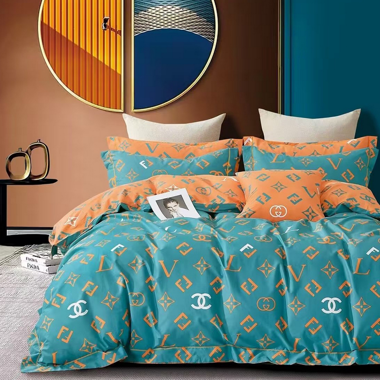 91家纺网 家纺一手货源 找家纺 （总）未来家居 JAMES KELLY （铂金凯丽）2025新款40支13376全棉印染铂金长绒棉四件套-系列8