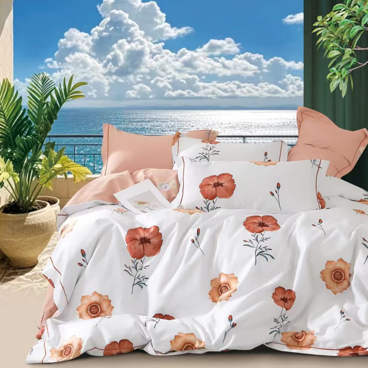 91家纺网 家纺一手货源 找家纺 （总）未来家居 JAMES KELLY （铂金凯丽）2025新款40支13376全棉印染铂金长绒棉四件套-系列8