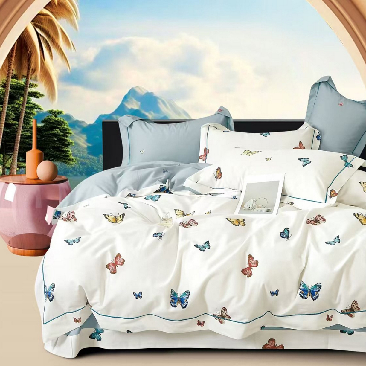 91家纺网 家纺一手货源 找家纺 （总）未来家居 JAMES KELLY （铂金凯丽）2025新款40支13376全棉印染铂金长绒棉四件套-系列8