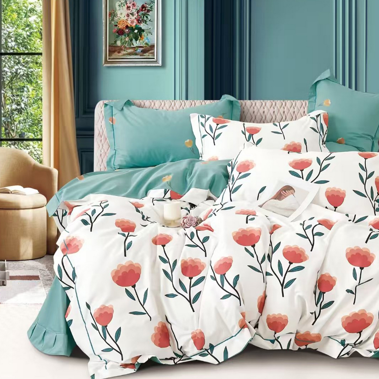 91家纺网 家纺一手货源 找家纺 （总）未来家居 JAMES KELLY （铂金凯丽）2025新款40支13376全棉印染铂金长绒棉四件套-系列8