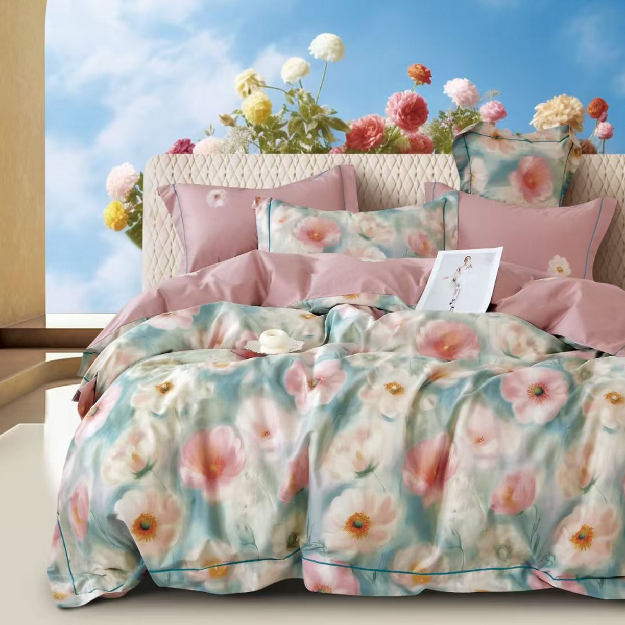 91家纺网 家纺一手货源 找家纺 （总）未来家居 JAMES KELLY （铂金凯丽）2025新款40支13376全棉印染铂金长绒棉四件套-系列8