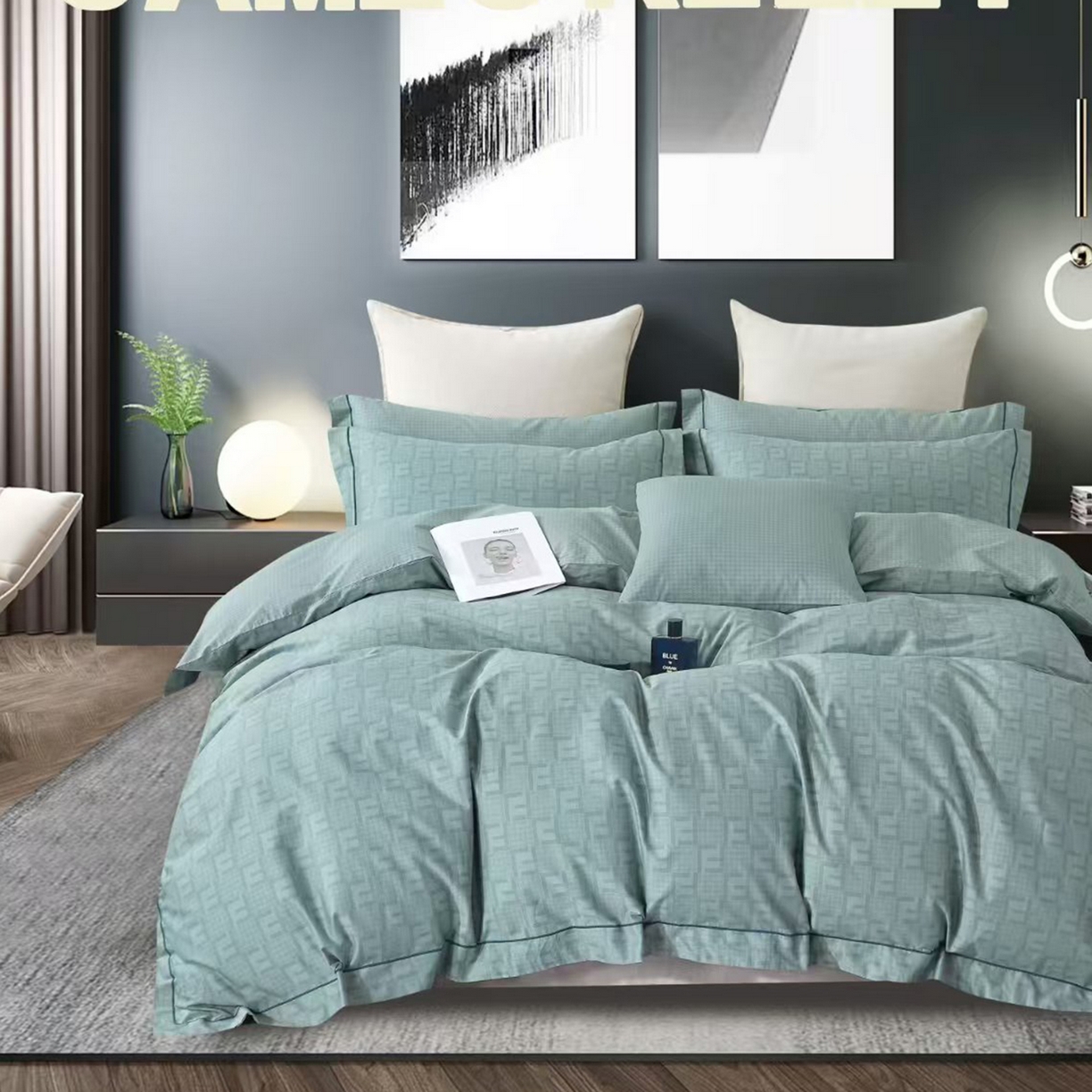 91家纺网 家纺一手货源 找家纺 （总）未来家居 JAMES KELLY （铂金凯丽）2025新款40支13376全棉印染铂金长绒棉四件套-系列8