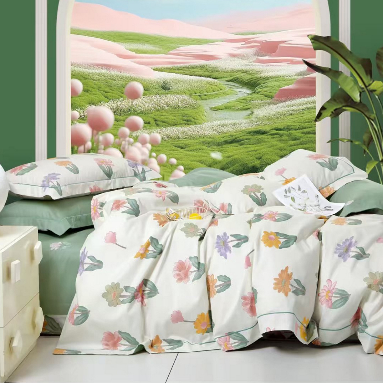 91家纺网 家纺一手货源 找家纺 （总）未来家居 JAMES KELLY （铂金凯丽）2025新款40支13376全棉印染铂金长绒棉四件套-系列8