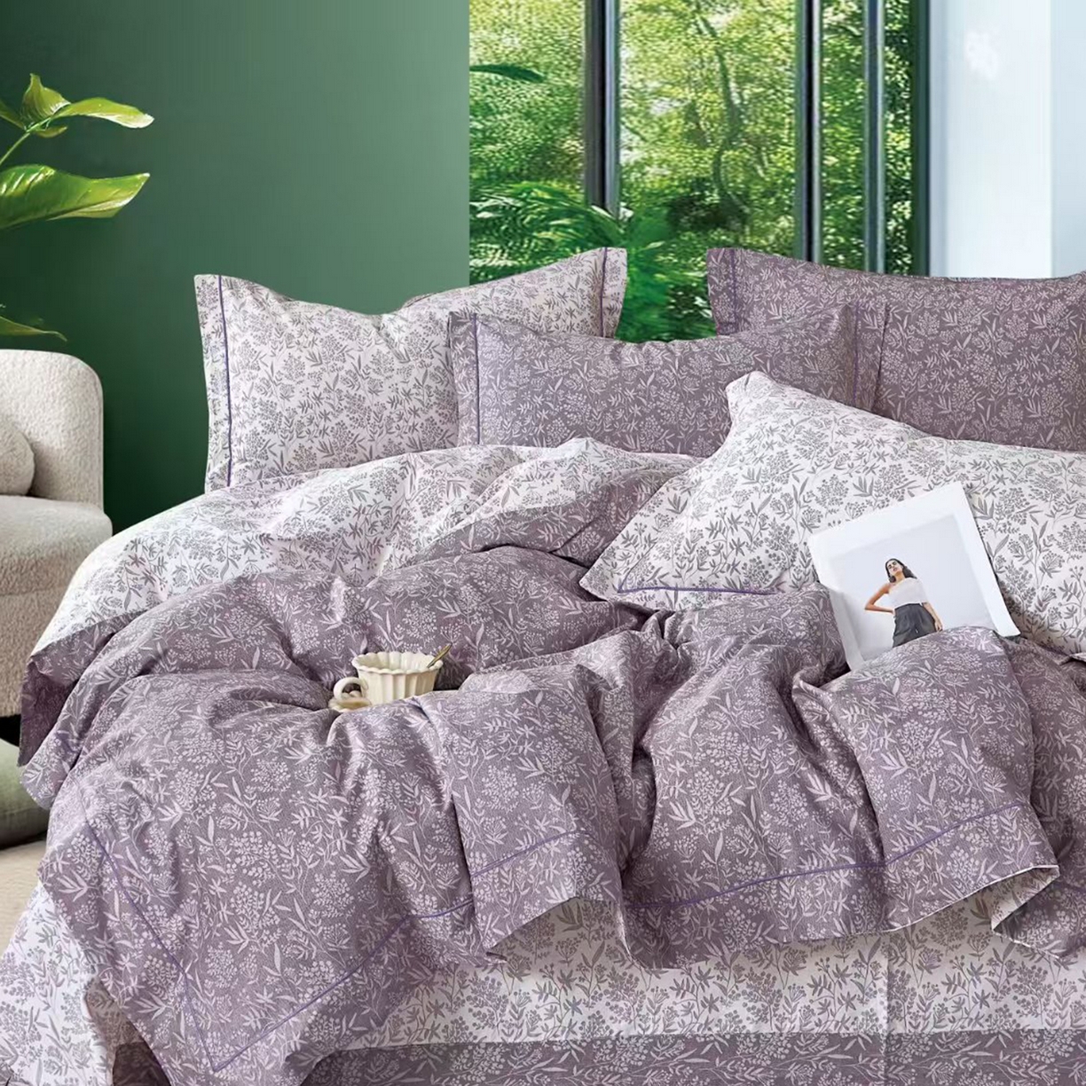 91家纺网 家纺一手货源 找家纺 （总）未来家居 JAMES KELLY （铂金凯丽）2025新款40支13376全棉印染铂金长绒棉四件套-系列8