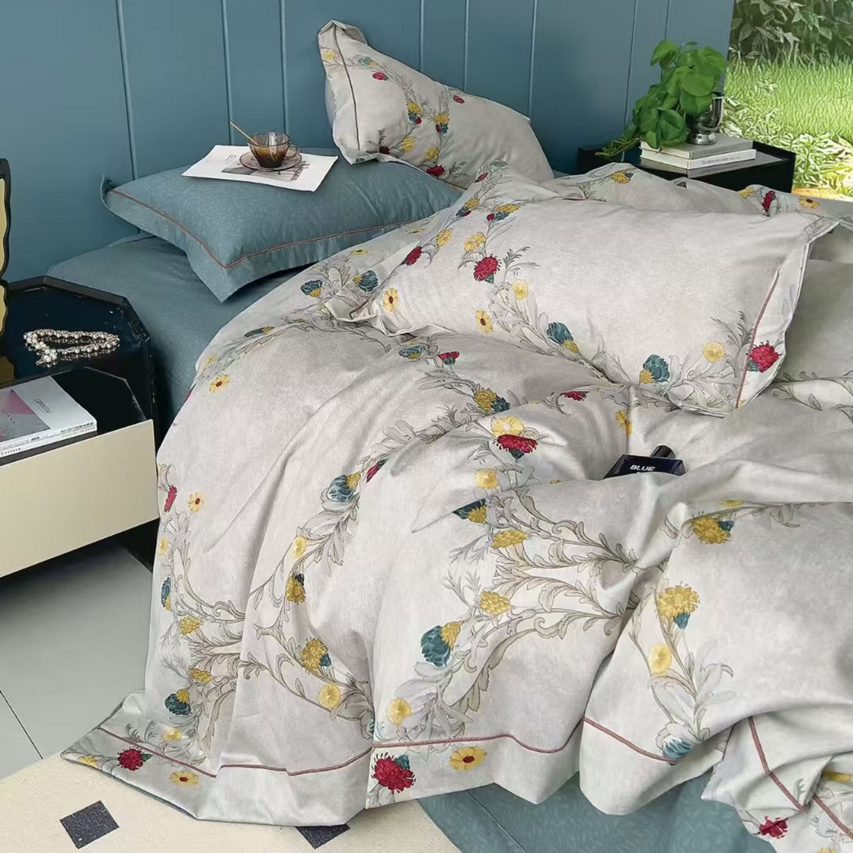 91家纺网 家纺一手货源 找家纺 （总）未来家居 JAMES KELLY （铂金凯丽）2025新款40支13376全棉印染铂金长绒棉四件套-系列8