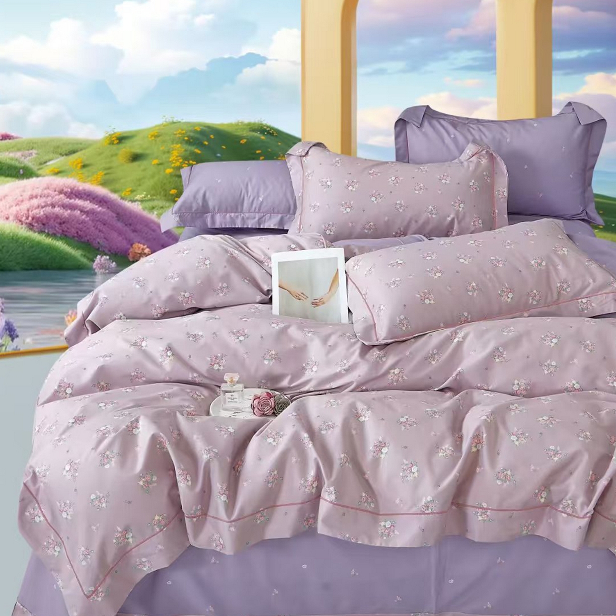 91家纺网 家纺一手货源 找家纺 （总）未来家居 JAMES KELLY （铂金凯丽）2025新款40支13376全棉印染铂金长绒棉四件套-系列8