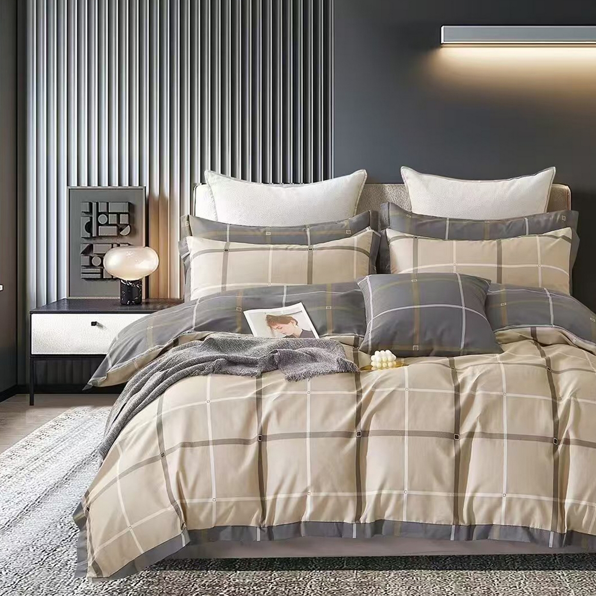 91家纺网 家纺一手货源 找家纺 （总）未来家居 JAMES KELLY （铂金凯丽）2025新款40支13376全棉印染铂金长绒棉四件套-系列8