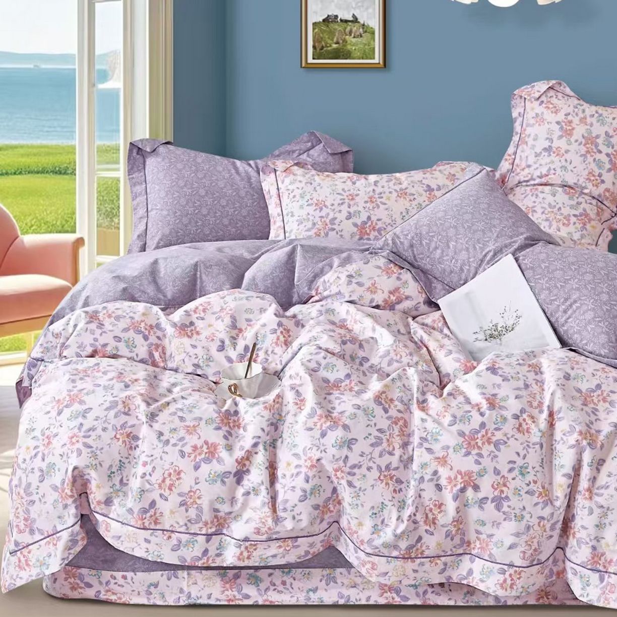 91家纺网 家纺一手货源 找家纺 （总）未来家居 JAMES KELLY （铂金凯丽）2025新款40支13376全棉印染铂金长绒棉四件套-系列8