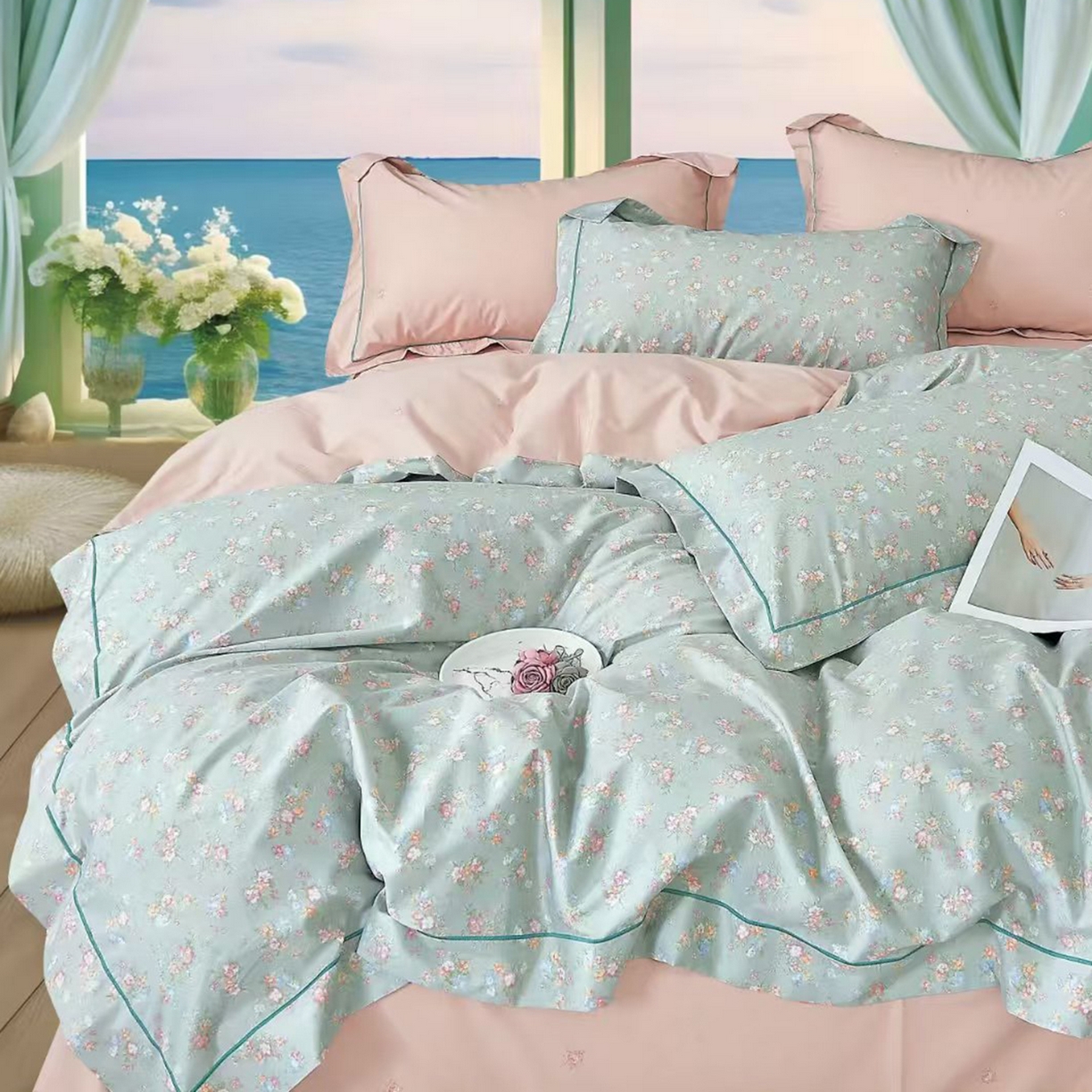 91家纺网 家纺一手货源 找家纺 （总）未来家居 JAMES KELLY （铂金凯丽）2025新款40支13376全棉印染铂金长绒棉四件套-系列8