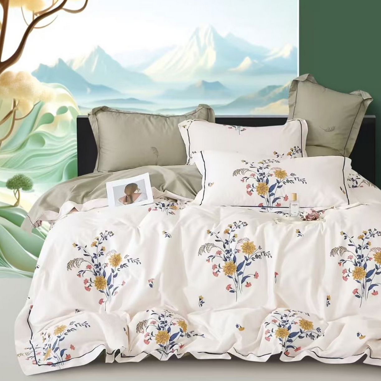 91家纺网 家纺一手货源 找家纺 （总）未来家居 JAMES KELLY （铂金凯丽）2025新款40支13376全棉印染铂金长绒棉四件套-系列8