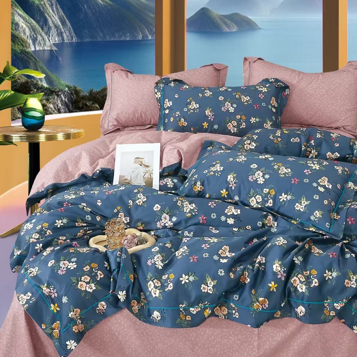 91家纺网 家纺一手货源 找家纺 （总）未来家居 JAMES KELLY （铂金凯丽）2025新款40支13376全棉印染铂金长绒棉四件套-系列8