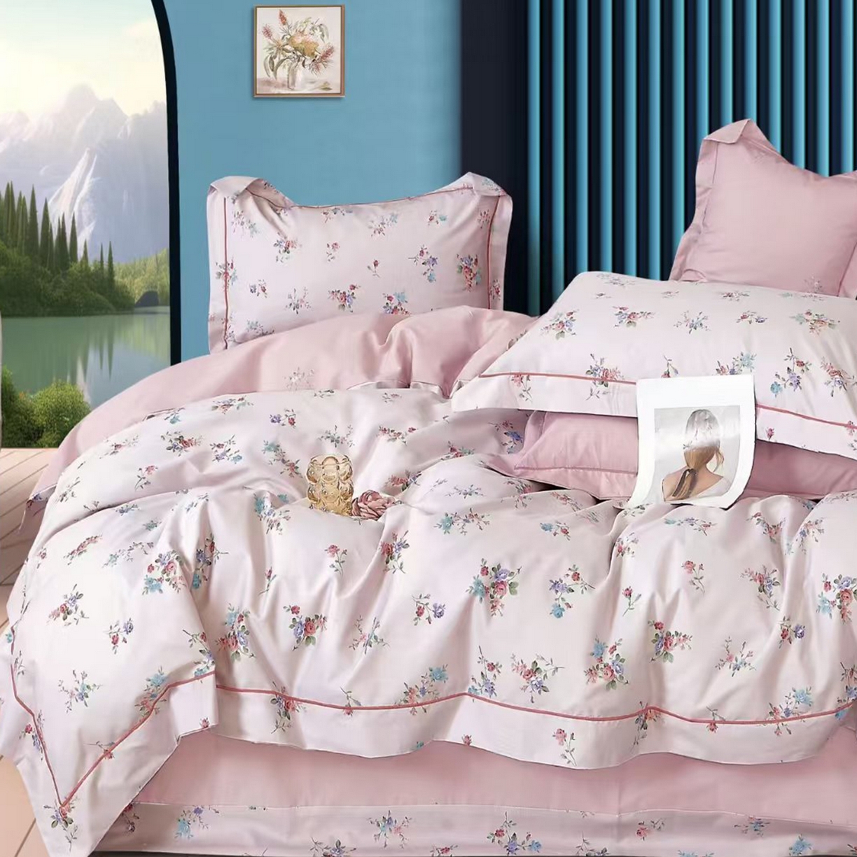 91家纺网 家纺一手货源 找家纺 （总）未来家居 JAMES KELLY （铂金凯丽）2025新款40支13376全棉印染铂金长绒棉四件套-系列8