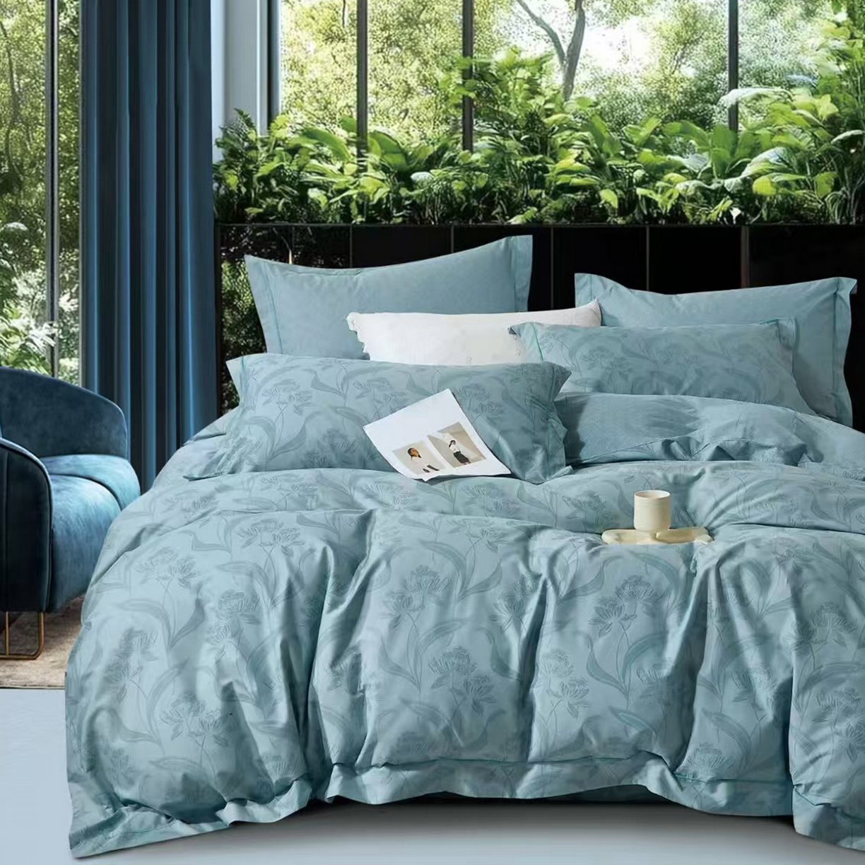 91家纺网 家纺一手货源 找家纺 （总）未来家居 JAMES KELLY （铂金凯丽）2025新款40支13376全棉印染铂金长绒棉四件套-系列8