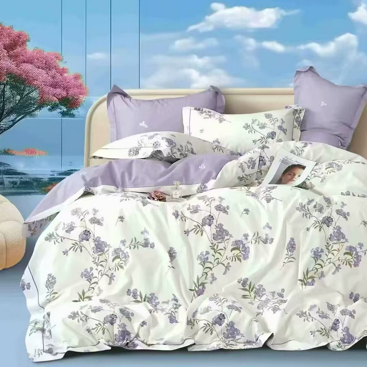 91家纺网 家纺一手货源 找家纺 （总）未来家居 JAMES KELLY （铂金凯丽）2025新款40支13376全棉印染铂金长绒棉四件套-系列8