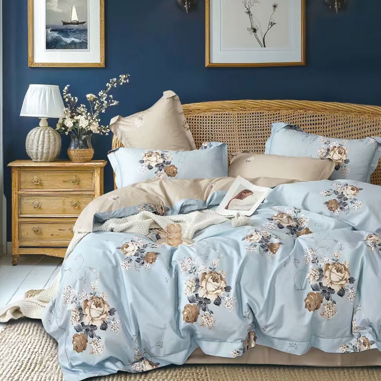 91家纺网 家纺一手货源 找家纺 （总）未来家居 JAMES KELLY （铂金凯丽）2025新款40支13376全棉印染铂金长绒棉四件套-系列8