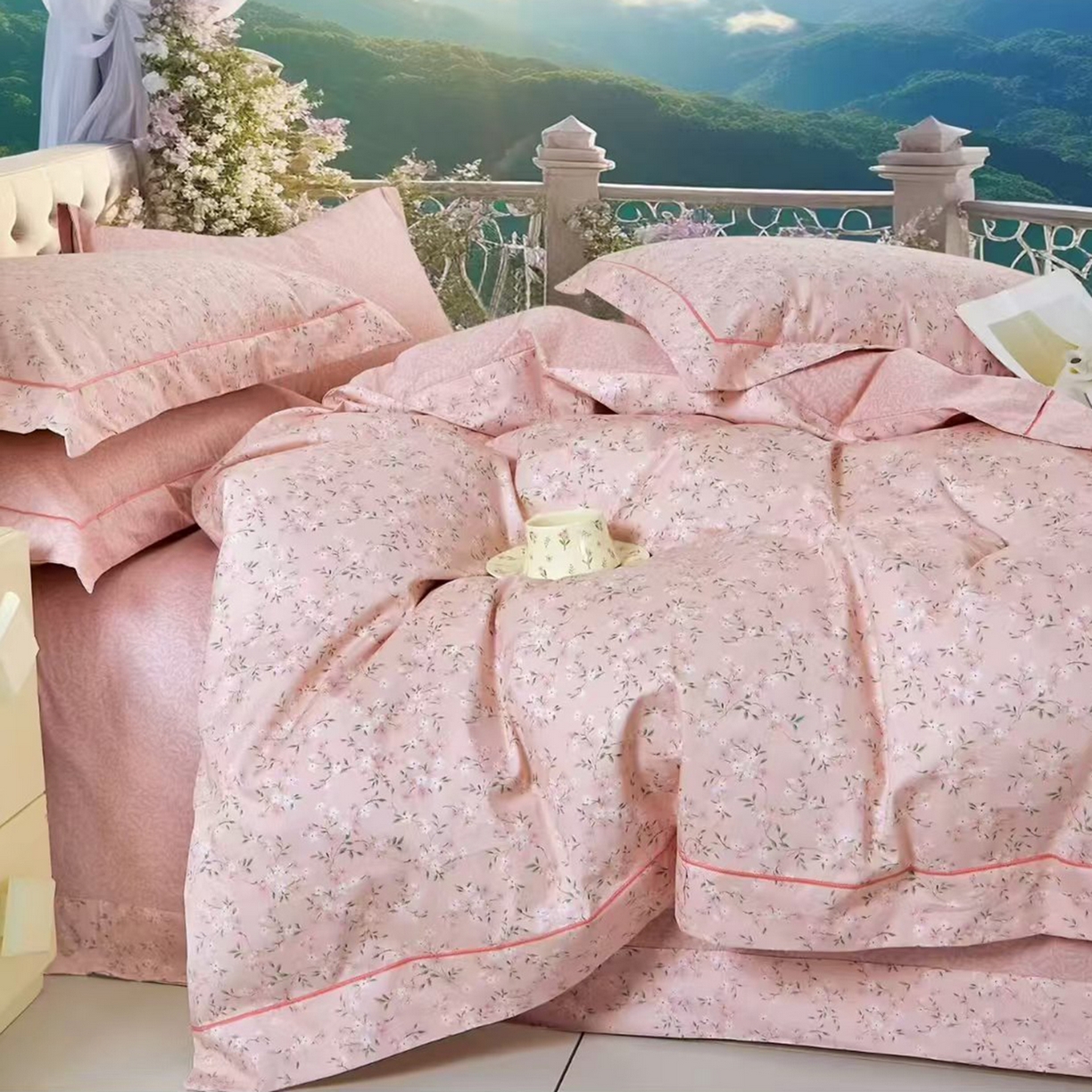 91家纺网 家纺一手货源 找家纺 （总）未来家居 JAMES KELLY （铂金凯丽）2025新款40支13376全棉印染铂金长绒棉四件套-系列8