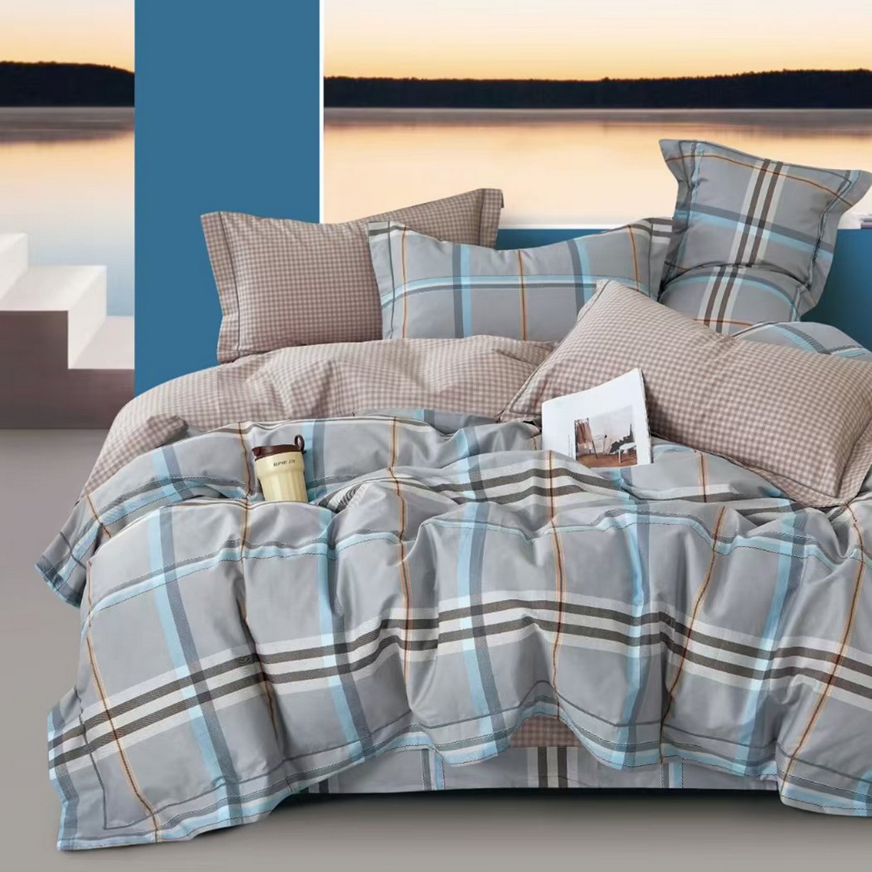 91家纺网 家纺一手货源 找家纺 （总）未来家居 JAMES KELLY （铂金凯丽）2025新款40支13376全棉印染铂金长绒棉四件套-系列8