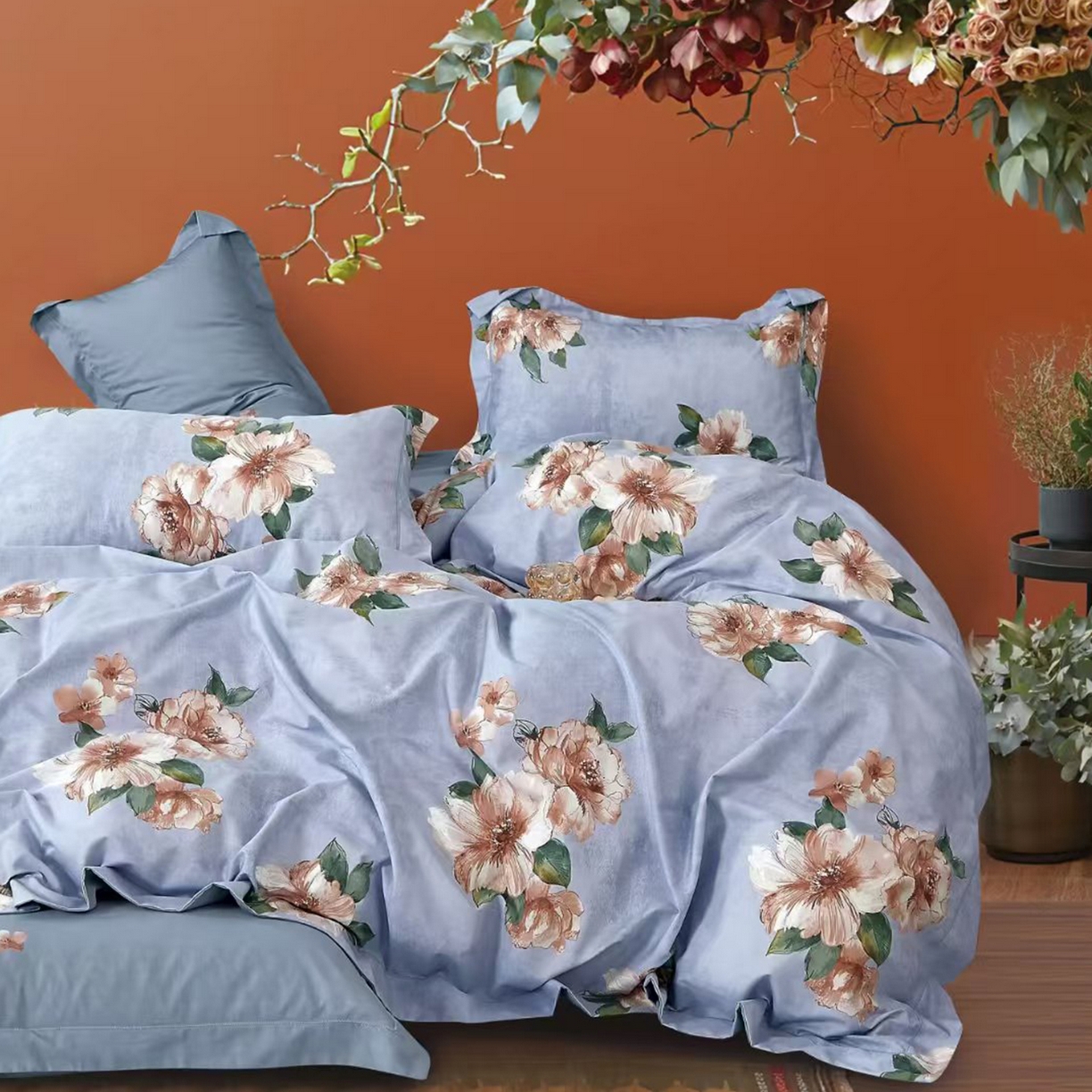 91家纺网 家纺一手货源 找家纺 （总）未来家居 JAMES KELLY （铂金凯丽）2025新款40支13376全棉印染铂金长绒棉四件套-系列8