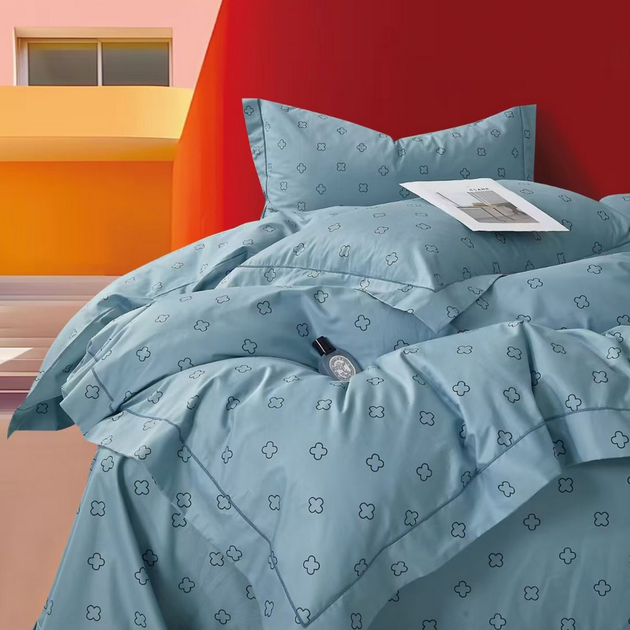 91家纺网 家纺一手货源 找家纺 （总）未来家居 JAMES KELLY （铂金凯丽）2025新款40支13376全棉印染铂金长绒棉四件套-系列8