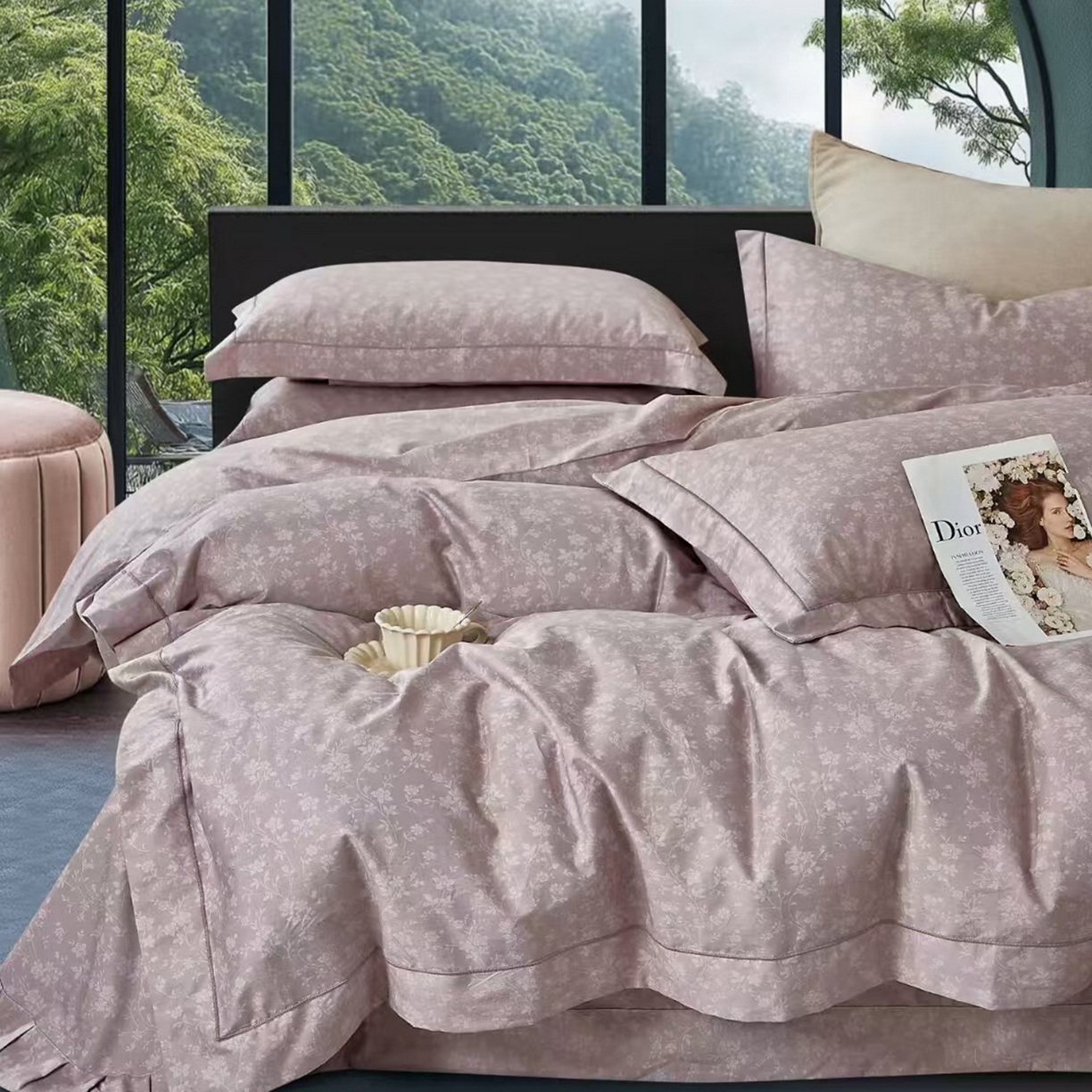 91家纺网 家纺一手货源 找家纺 （总）未来家居 JAMES KELLY （铂金凯丽）2025新款40支13376全棉印染铂金长绒棉四件套-系列8