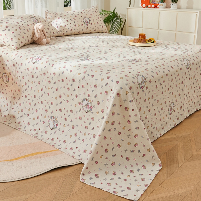 91家纺网 家纺一手货源 找家纺 （总）爱彼家纺 2026新款原棉老粗布烫画老粗布印花系列单床单凉席席子三件套