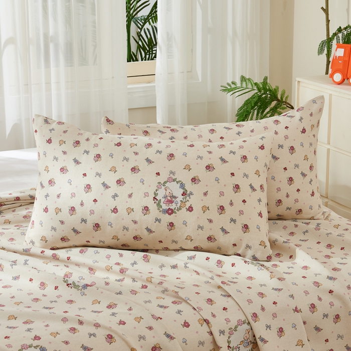 91家纺网 家纺一手货源 找家纺 （总）爱彼家纺 2026新款原棉老粗布烫画老粗布印花系列单床单凉席席子三件套