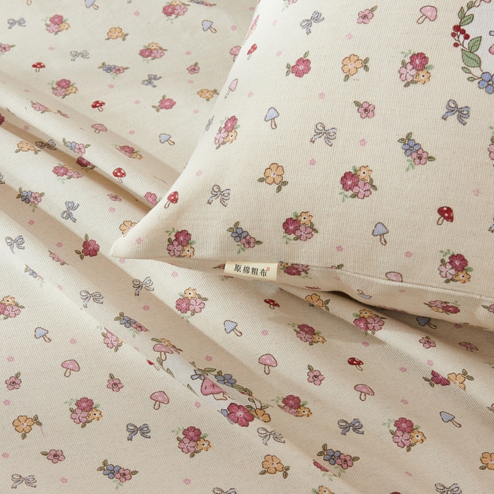 91家纺网 家纺一手货源 找家纺 （总）爱彼家纺 2026新款原棉老粗布烫画老粗布印花系列单床单凉席席子三件套