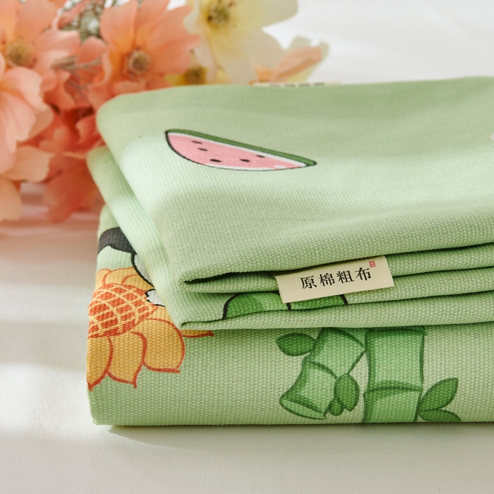 91家纺网 家纺一手货源 找家纺 （总）爱彼家纺 2026新款原棉老粗布烫画老粗布印花系列单床单凉席席子三件套