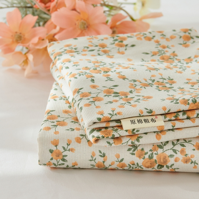 爱彼家纺 2026新款原棉老粗布烫画老粗布印花系列单床单凉席席子三件套 锦绣花舞