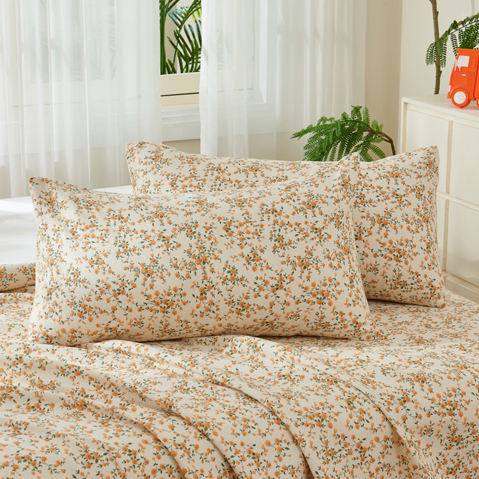 91家纺网 家纺一手货源 找家纺 爱彼家纺 2026新款原棉老粗布烫画老粗布印花系列单床单凉席席子三件套 锦绣花舞