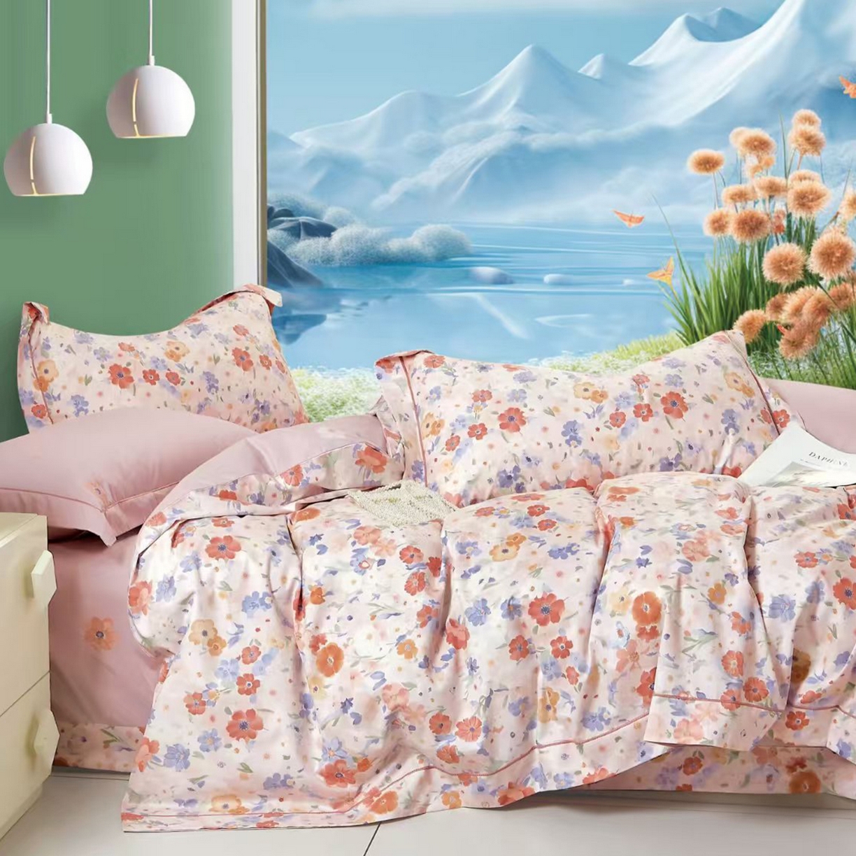 91家纺网 家纺一手货源 找家纺 （总）未来家居 JAMES KELLY （铂金凯丽）2025新款40支13376全棉印染铂金长绒棉四件套-系列8