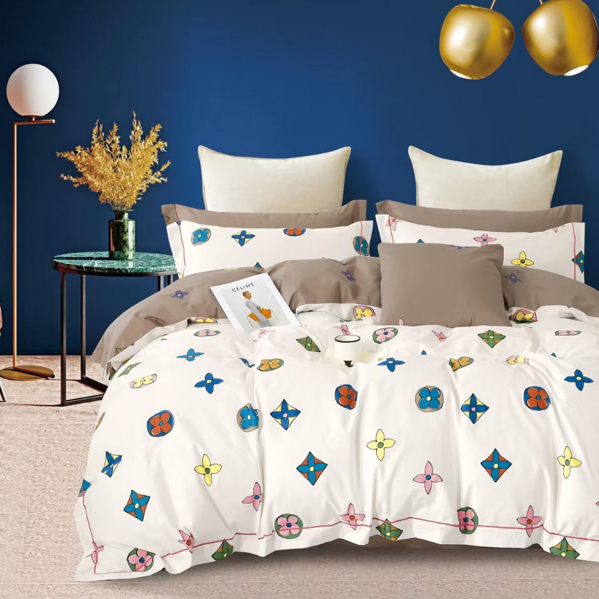 91家纺网 家纺一手货源 找家纺 （总）未来家居 JAMES KELLY （铂金凯丽）2025新款40支13376全棉印染铂金长绒棉四件套-系列8