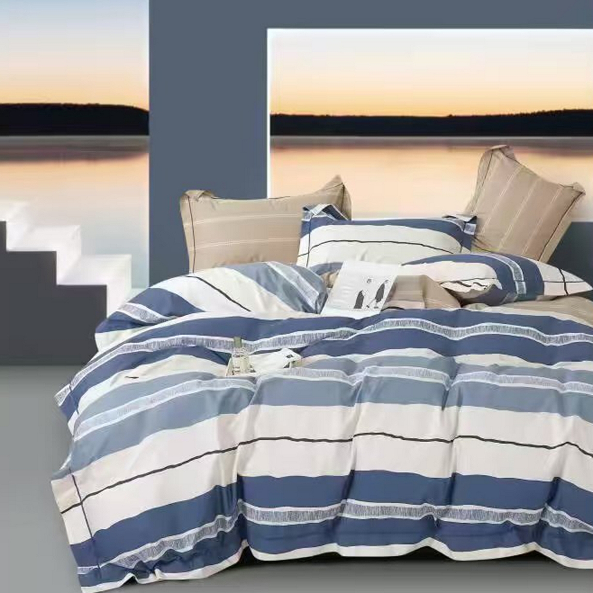 91家纺网 家纺一手货源 找家纺 （总）未来家居 JAMES KELLY （铂金凯丽）2025新款40支13376全棉印染铂金长绒棉四件套-系列8