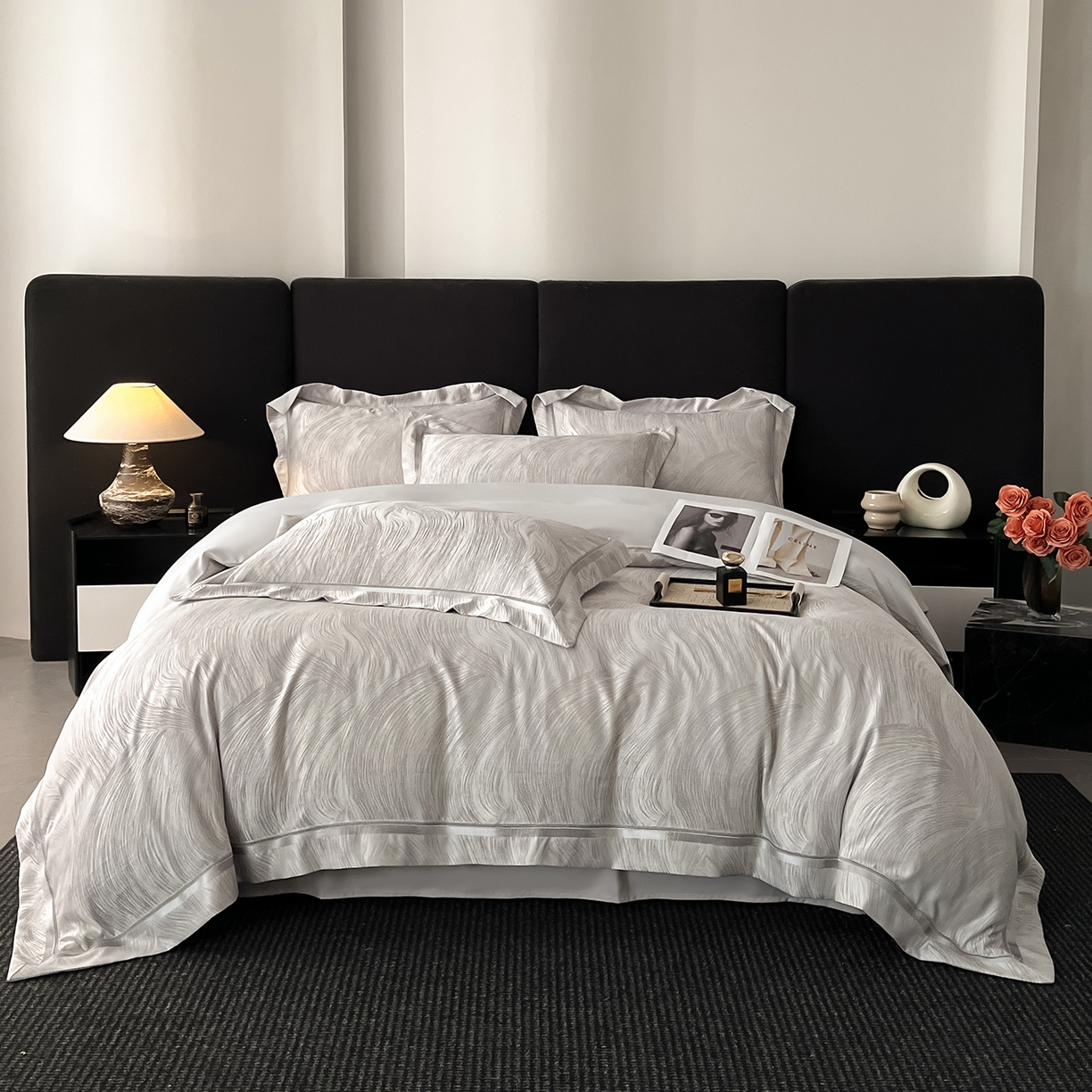 （总）置顶家纺 2026新款摩登天空亲肤磨毛提花系列四件套