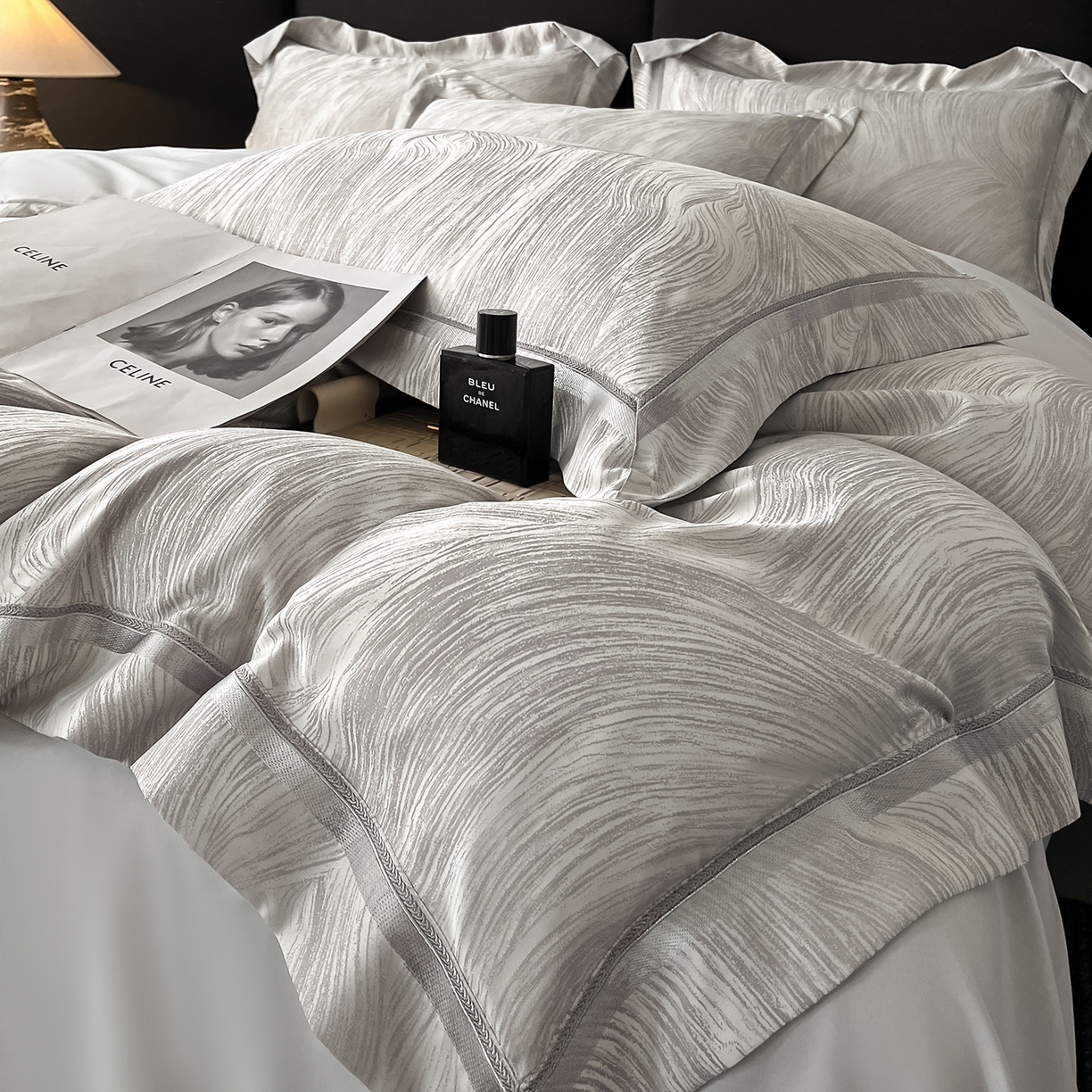 91家纺网 家纺一手货源 找家纺 （总）置顶家纺 2026新款摩登天空亲肤磨毛提花系列四件套