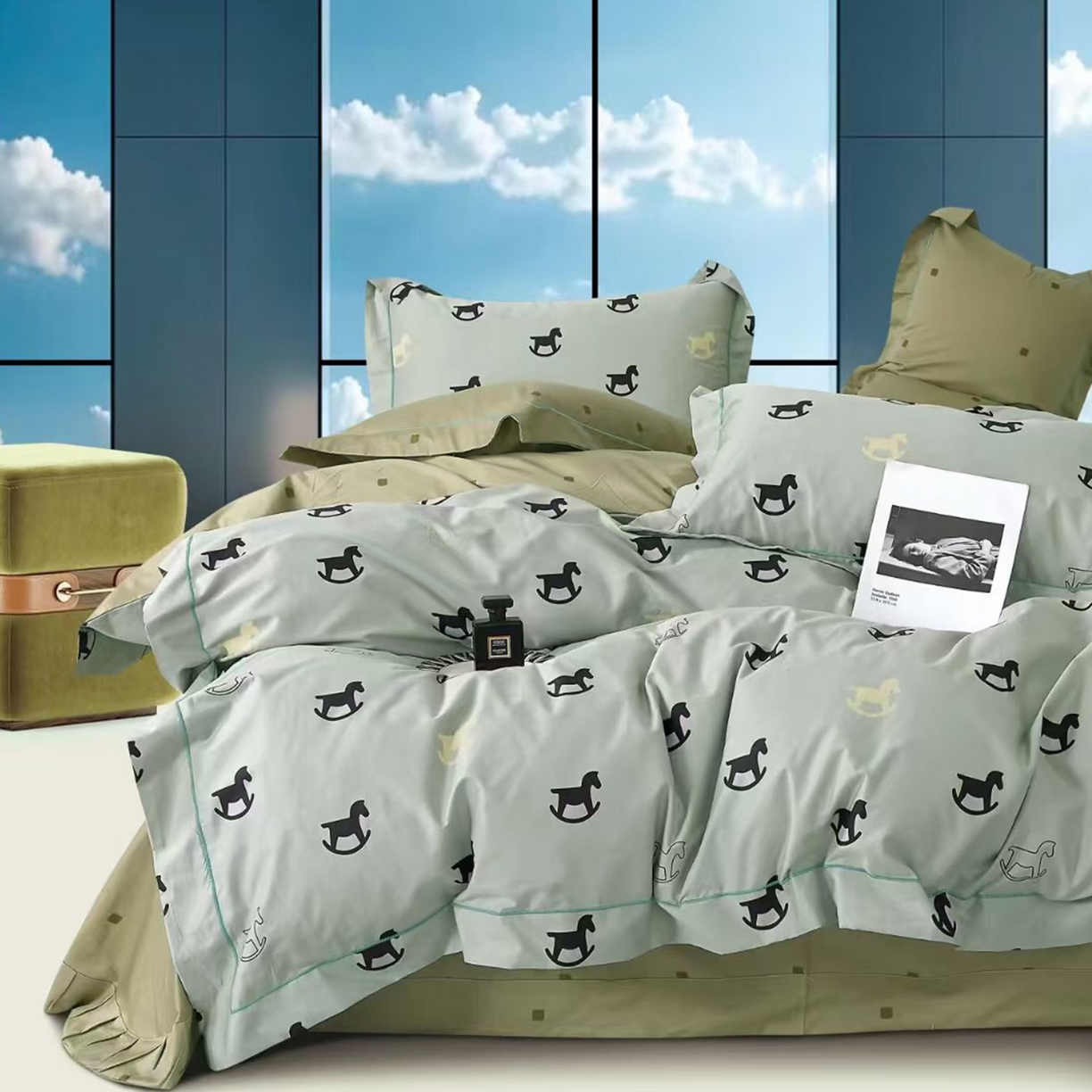 91家纺网 家纺一手货源 找家纺 （总2）未来家居 JAMES KELLY （铂金凯丽）2025新款40支13376全棉印染铂金长绒棉四件套-系列8