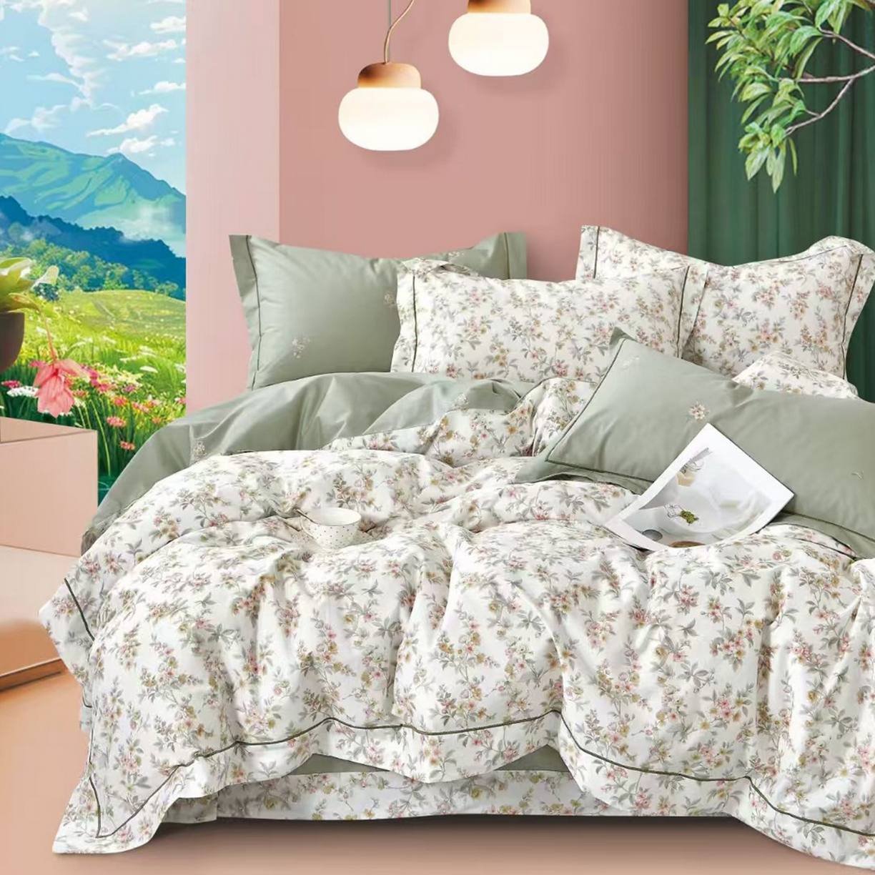 91家纺网 家纺一手货源 找家纺 （总2）未来家居 JAMES KELLY （铂金凯丽）2025新款40支13376全棉印染铂金长绒棉四件套-系列8