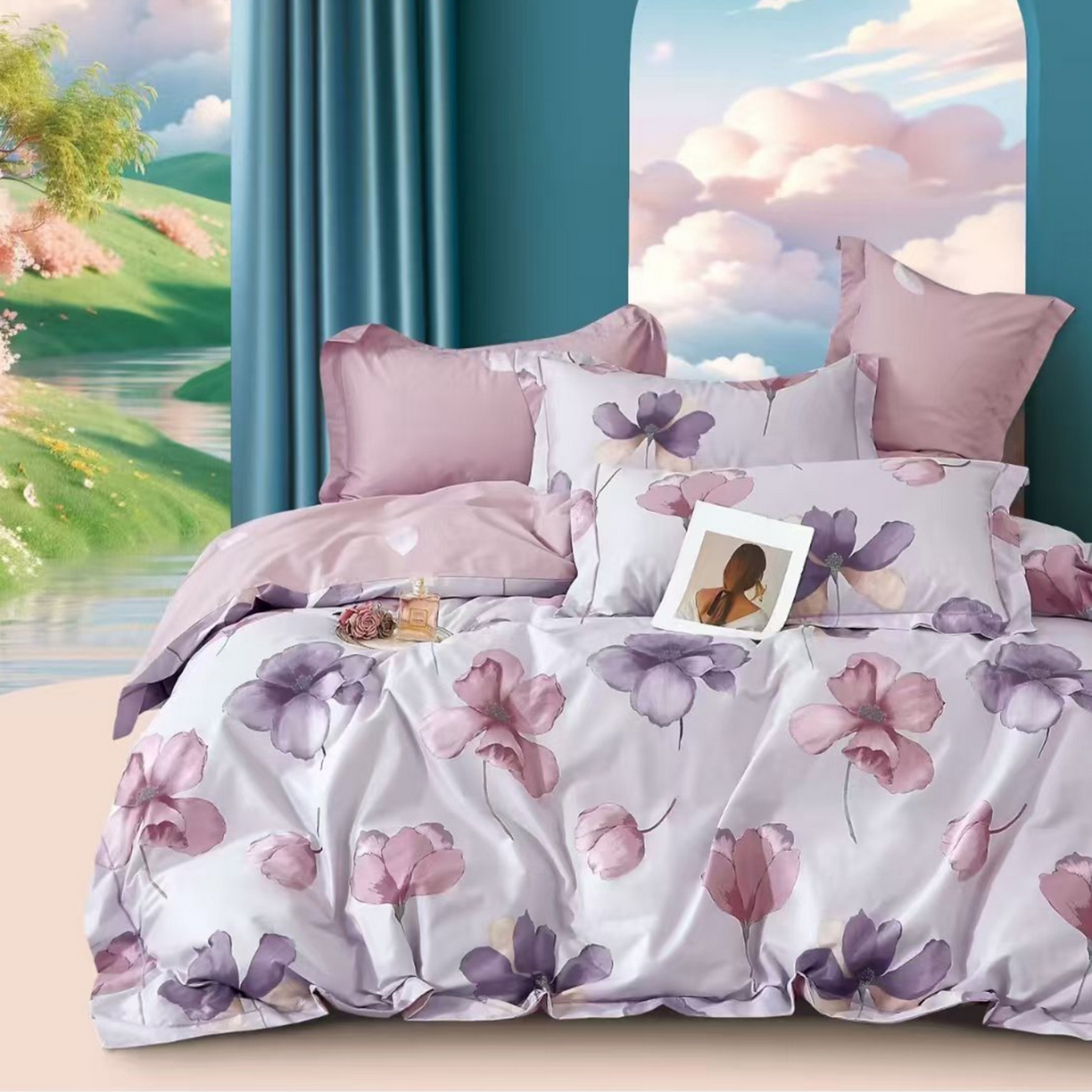 91家纺网 家纺一手货源 找家纺 （总2）未来家居 JAMES KELLY （铂金凯丽）2025新款40支13376全棉印染铂金长绒棉四件套-系列8